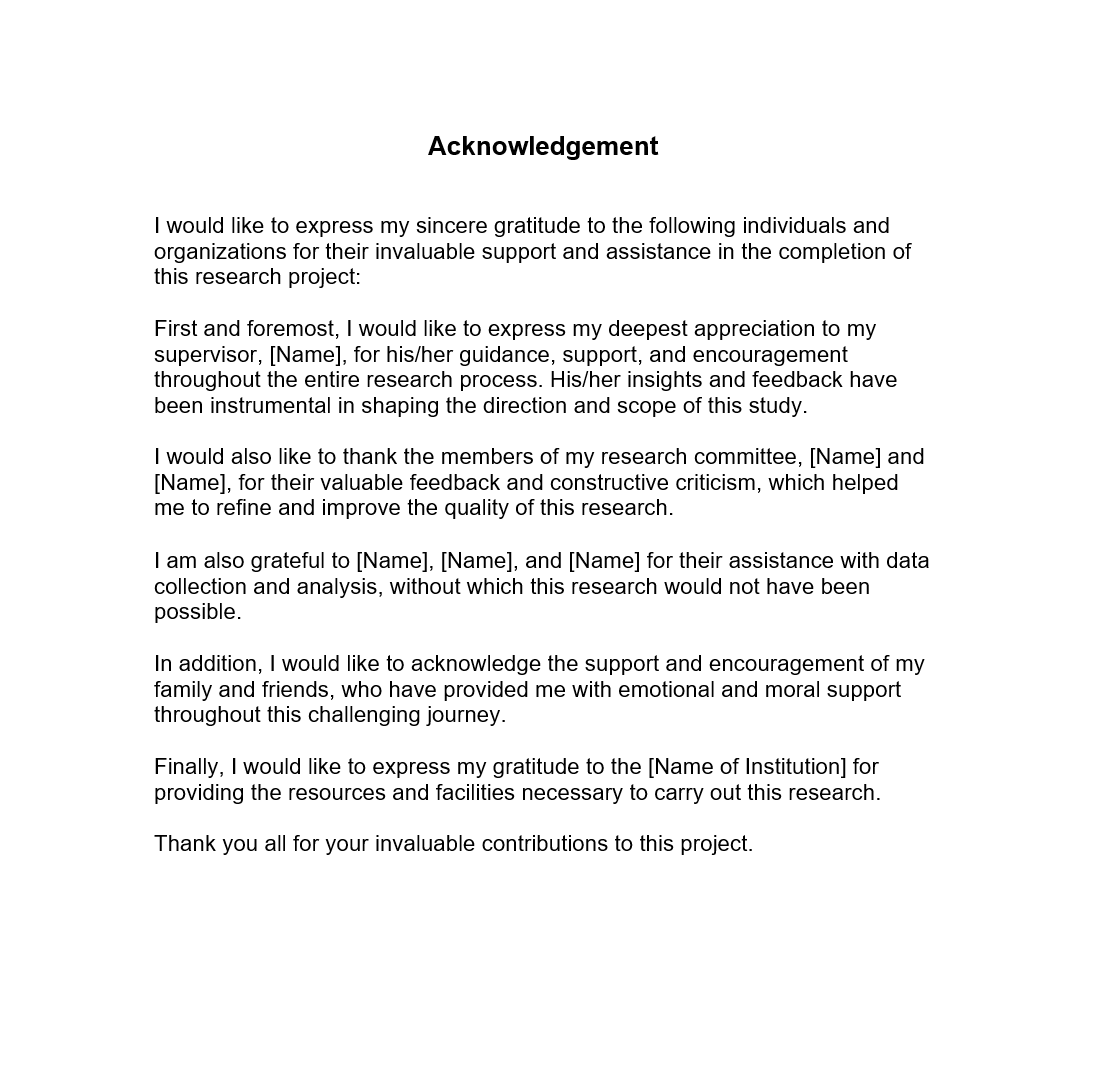how to write acknowledgment in research paper