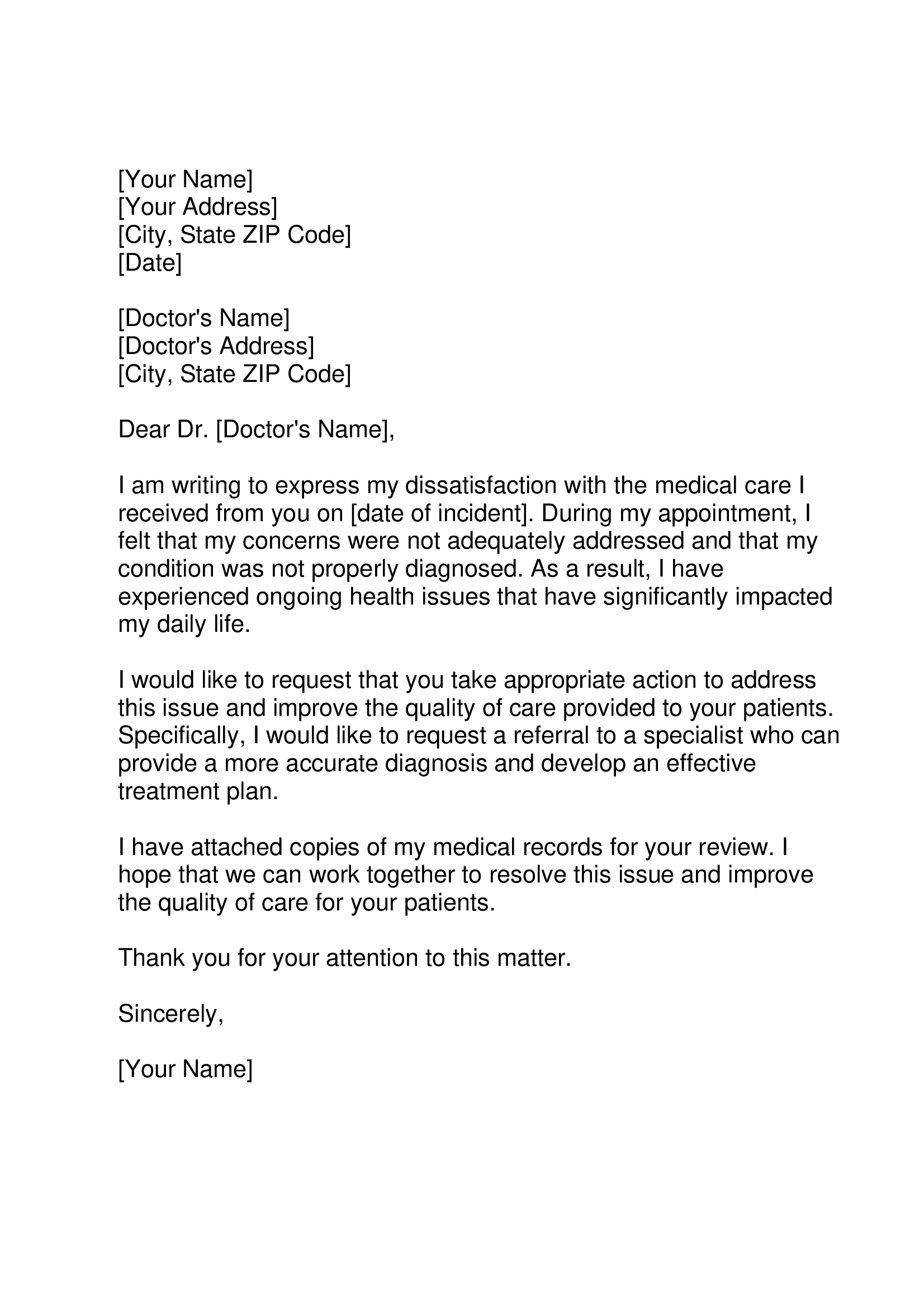 How To Write A Complaint Letter Against A Doctor