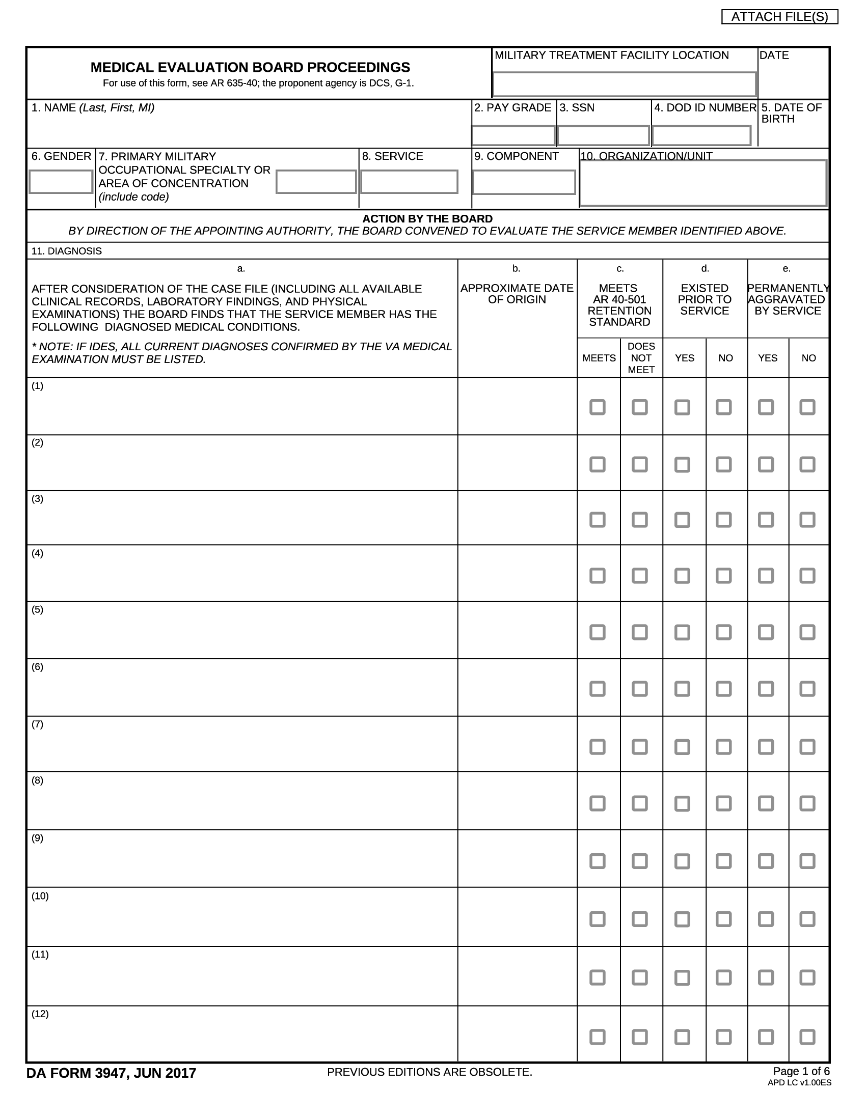 DA Form 3947. Medical Evaluation Board Proceedings | Forms - Docs - 2023