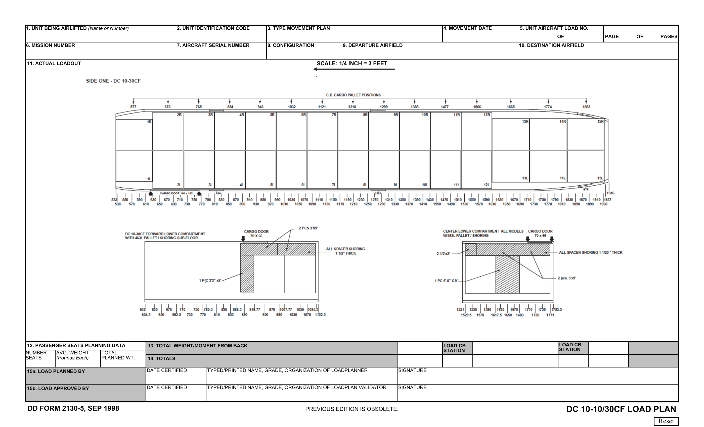 DD Form 2130 5 DC 10 10 30CF Load Plan Forms Docs 2023