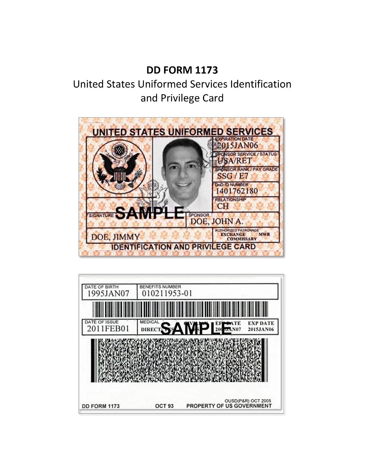 Dd Form 1173 Fill Online Printable Fillable Blank 57 OFF