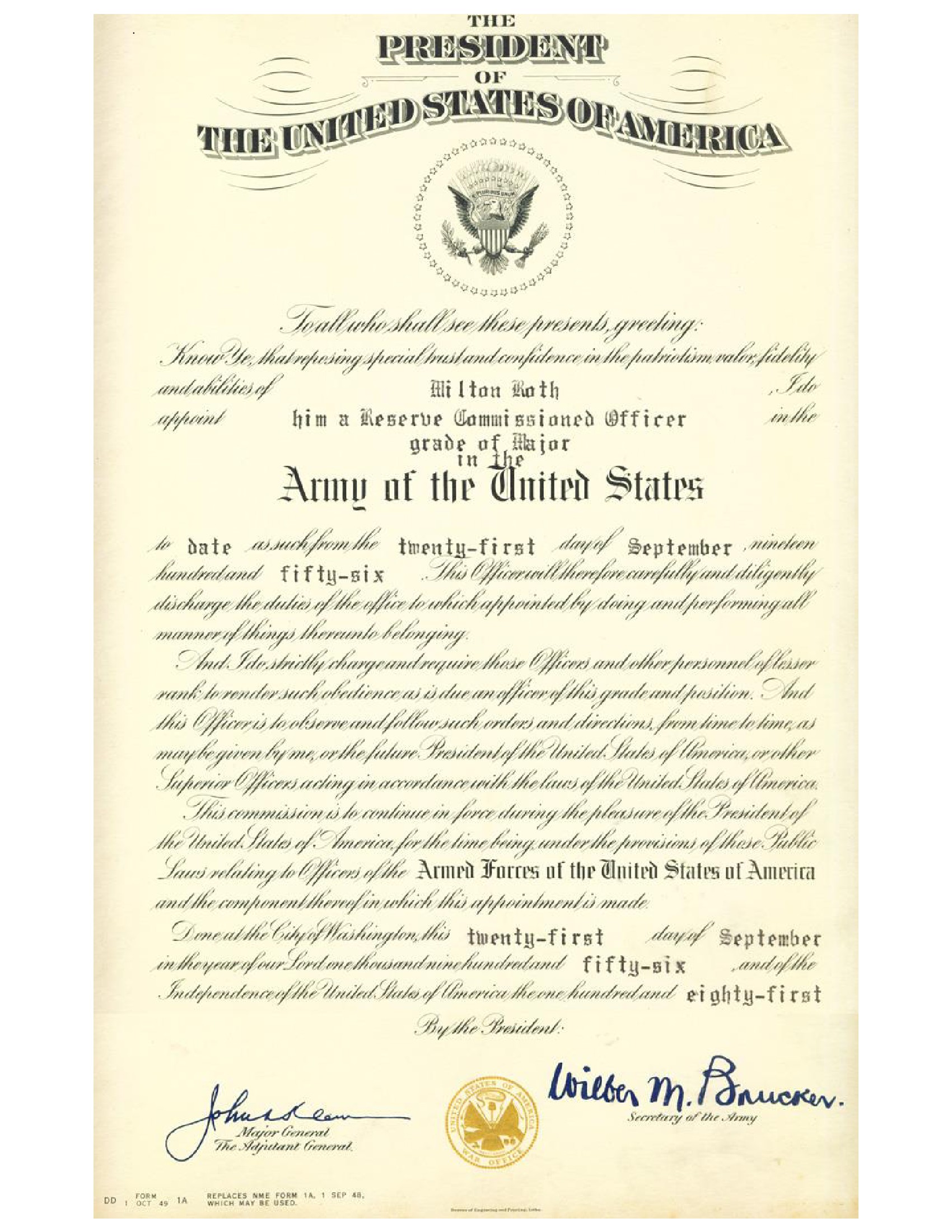DD Form 1A Certificate Of Promotion Forms Docs 2023