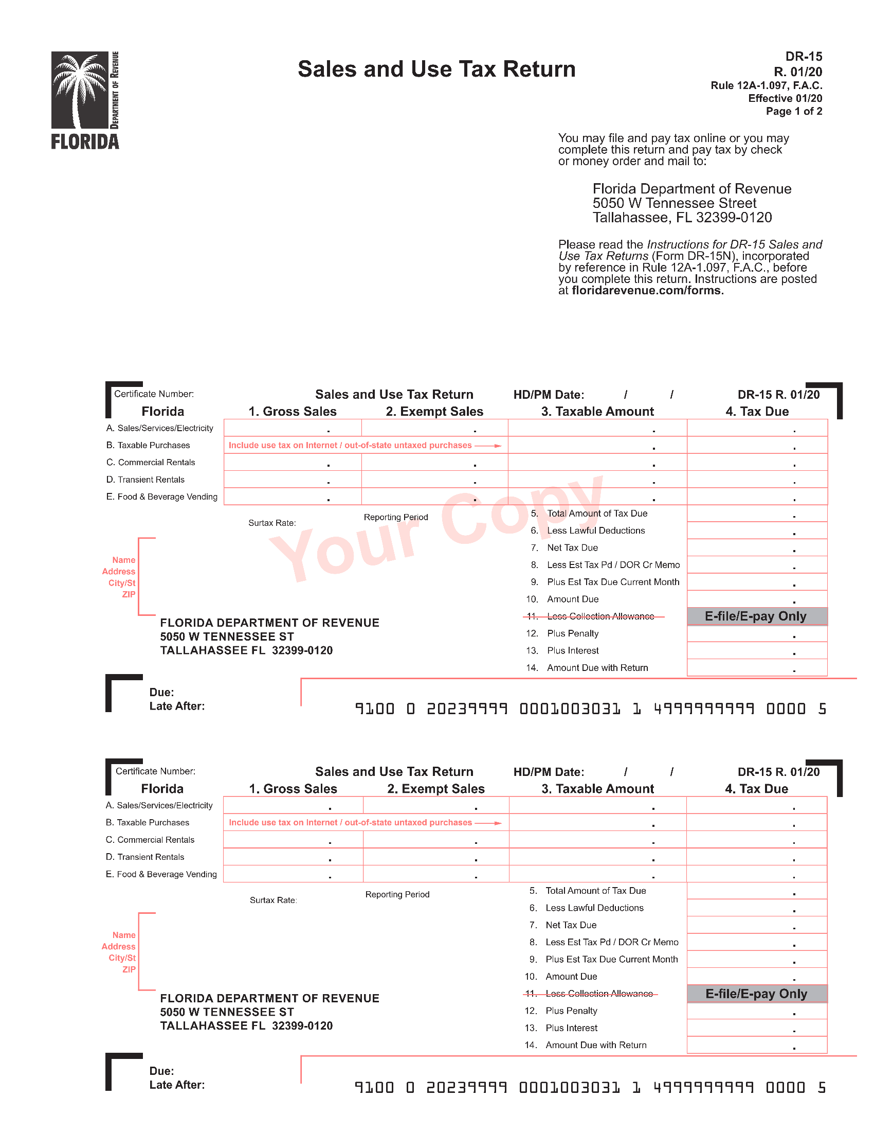 Form DR15. Sales and Use Tax Return Forms Docs 2023