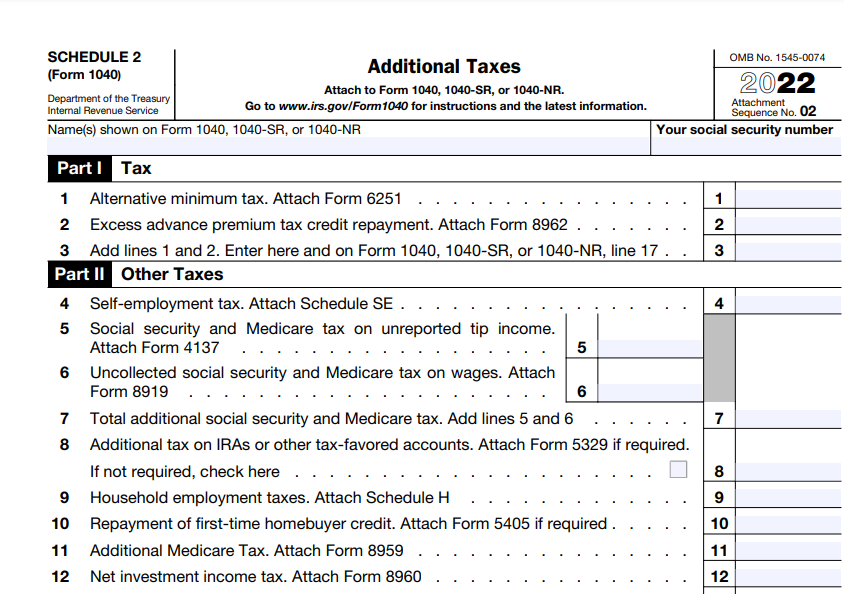 schedule 2 line 2 tax form