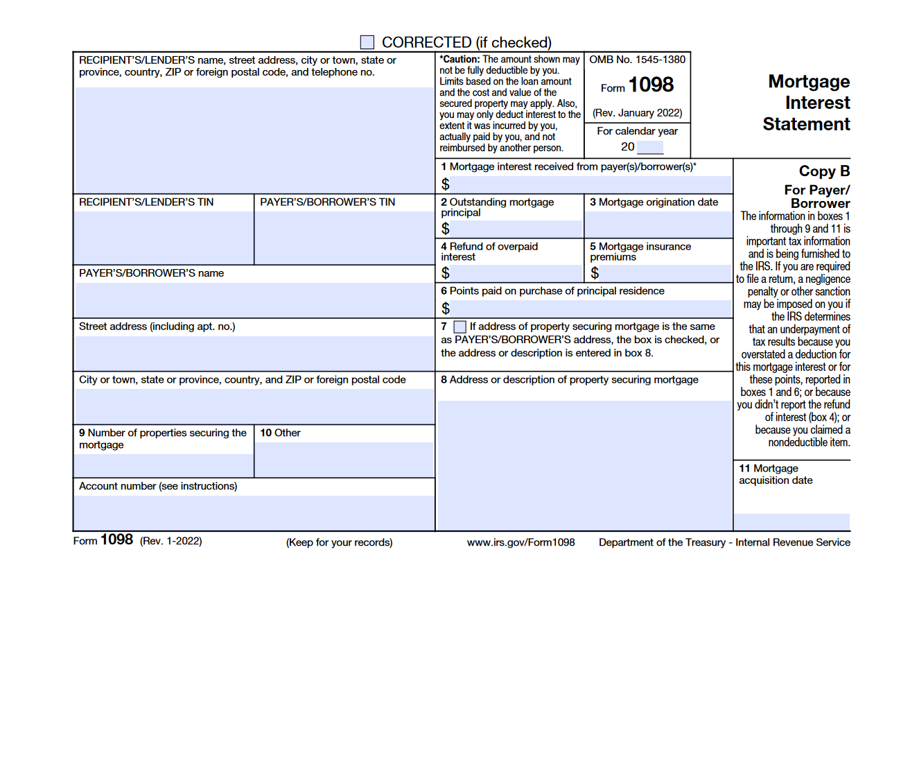 1098 Form 2024 Evey Oneida