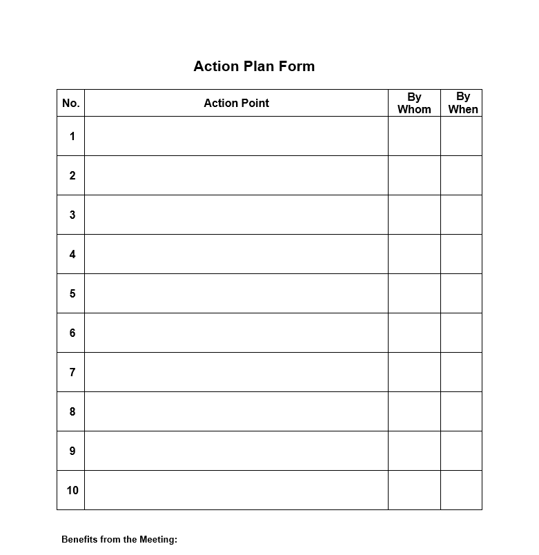 Meeting Action Plan Template Forms Docs 2023