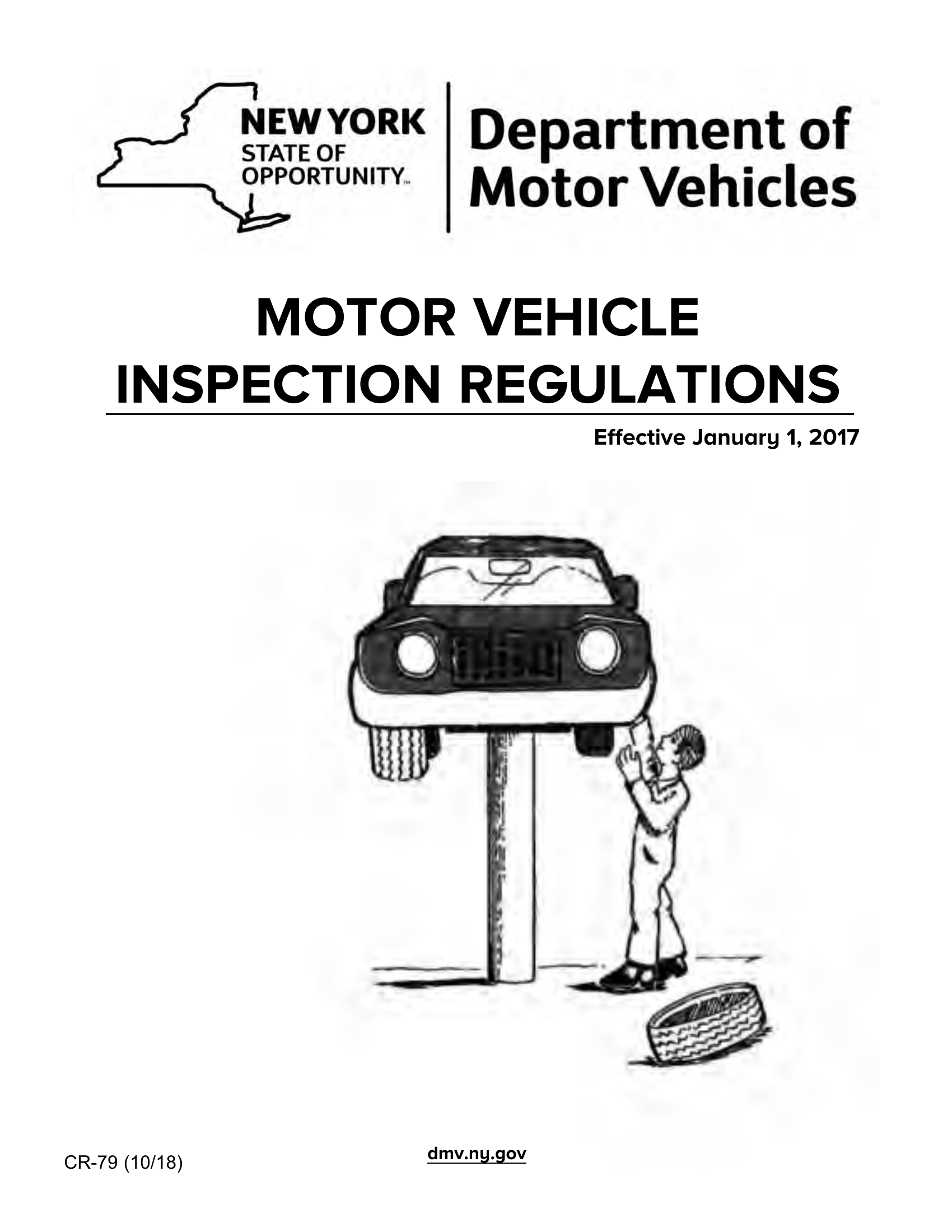 NYS DMV Form CR79. NYS DMV Motor Vehicle Inspection Regulations