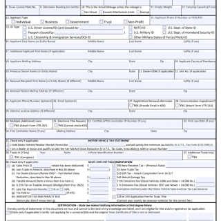 Form 130-U. Application For Texas Title | Forms - Docs - 2023