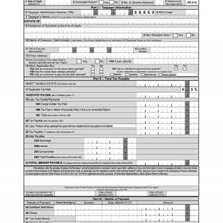 BIR Form 1801. Estate Tax Return
