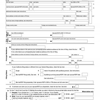 Form 540. California Resident Income Tax Return