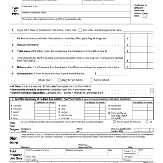 IRS Form 945. Annual Return of Withheld Federal Income Tax