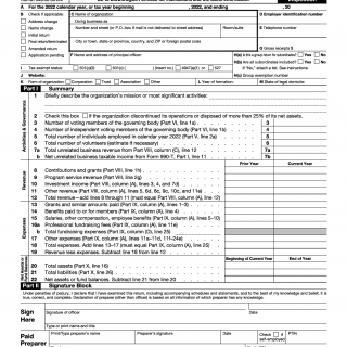 IRS Form 990. Return of Organization Exempt from Income Tax