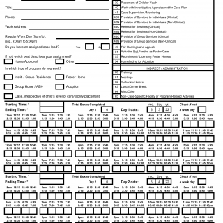 Foster Care Time Study Materials. Attachment D - Worker Activity Form