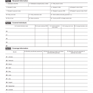 IRS Form 1095-A. Health Insurance Marketplace Statement
