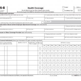 IRS Form 1095-B. Health Coverage