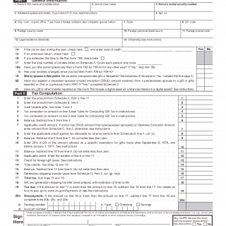 IRS Form 709. United States Gift (and Generation-Skipping Transfer) Tax Return