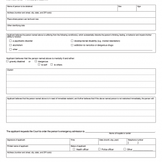 Form 52744. Application for Emergency Detention of Mentally Ill and Dangerously or Gravely Disabled Person