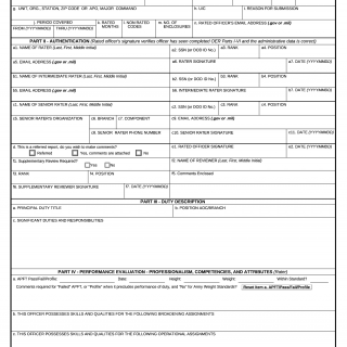 DA Form 67-10-2. Field Grade Plate (O4 - O5; CW3 - CW5) Officer Evaluation Report