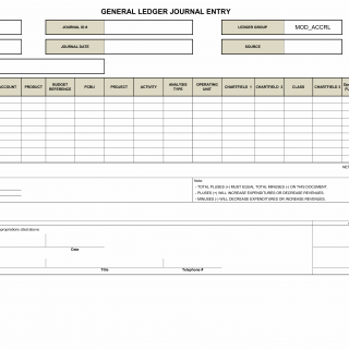 AC 22-S. General Ledger Journal Entry