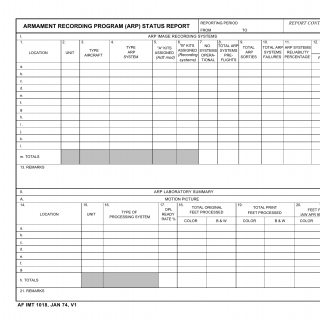 AF Form 1018 - Armament Recording Program (ARP) Status Report