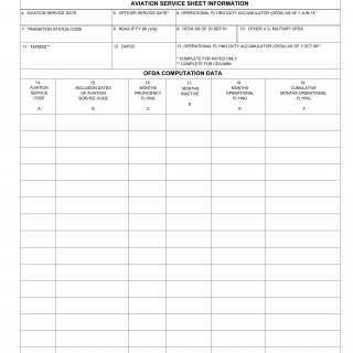 AF Form 142 - Aviation Service Audit Worksheet