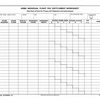 AF Form 1520 - Arms Individual Flight Pay Entitlement Worksheet