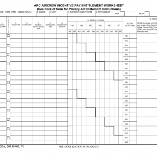AF Form 1520A - Arc Aircrew Incentive Pay Entitlement Worksheet