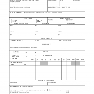 AF Form 1621 - Evaluation of Individual Noise Exposure (LRA)