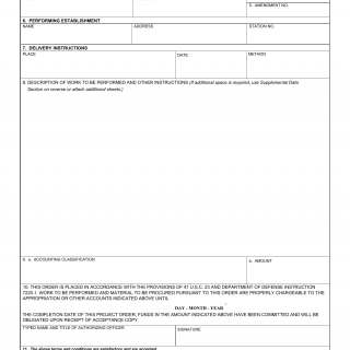 AF Form 185 - Project Order