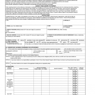 AF Form 24. Application for Appointment as Reserve of the Air Force or USAF without Component