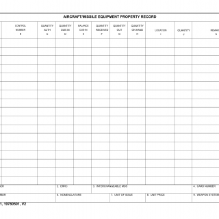AF Form 2691 - Aircraft/Missile Equipment Property Record