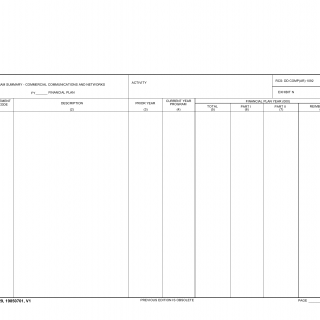 AF Form 2929 - Program Summary - Commercial Communications and Networks - Fy __ Financial Plan (Lra - for Budget Offices Use Only)
