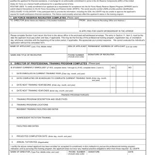 AF Form 3046 - the Air Force Ready Reserve Stipend Program (AFRRSP) Certificate of Enrollment (LRA)