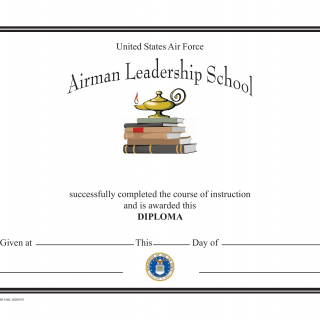 AF Form 3560 - Airman Leadership School Diploma