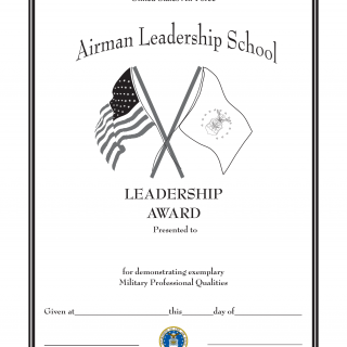 AF Form 3562 - Airman Leadership School Leadership Award