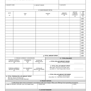 AF Form 4362 - Chapel Tithes and Offering Fund (CTOF) Project Officer Report