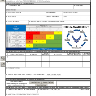 AF Form 4437. Deliberate Risk Assessment Worksheet