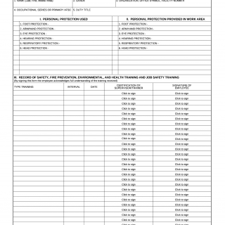 AF Form 55. Employee Safety and Health Record