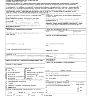 AF Form 56. Application & Evaluation for Training Leading to a Commission in the United States Air Force