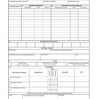 AF Form 8A - Certificate of Universal Aircrew Qualification
