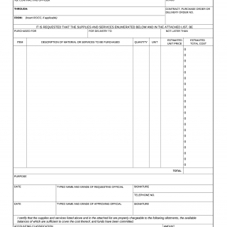 AF Form 9. Request for Purchase
