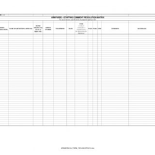 DA Form 7874. Armywide-Staffing Comment Resolution Matrix | Forms ...