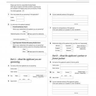 Form 40SP. Sponsorship for a partner to migrate to Australia