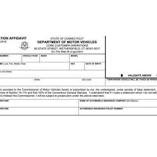 Form B301. Registration affidavit (Connecticut)