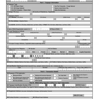 BIR Form 1904. Application for Registration
