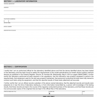 CA DMV Form DL 28. Laboratory Report
