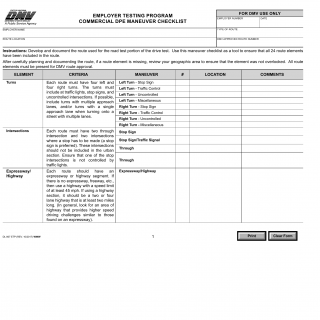 CA DMV Form DL 807 ETP. Employer Testing Program Commercial DPE Maneuver Checklist