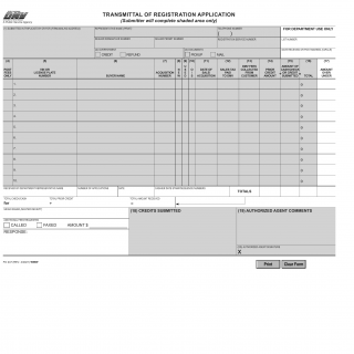 CA DMV Form FO 247. Transmittal of Registration Applications