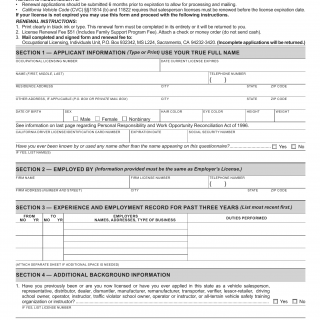 CA DMV Form OL 16M. Salesperson License Renewal Application