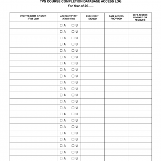 CA DMV Form OL 770. Traffic Violator school (TVS) Course Completion Database Access Log